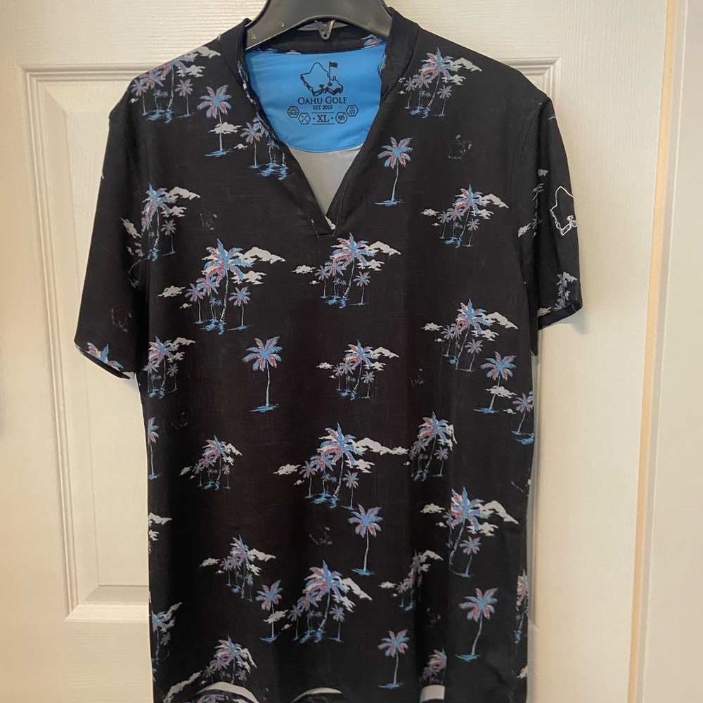 Women's OGA  Golf Black Palm Tree Shirt